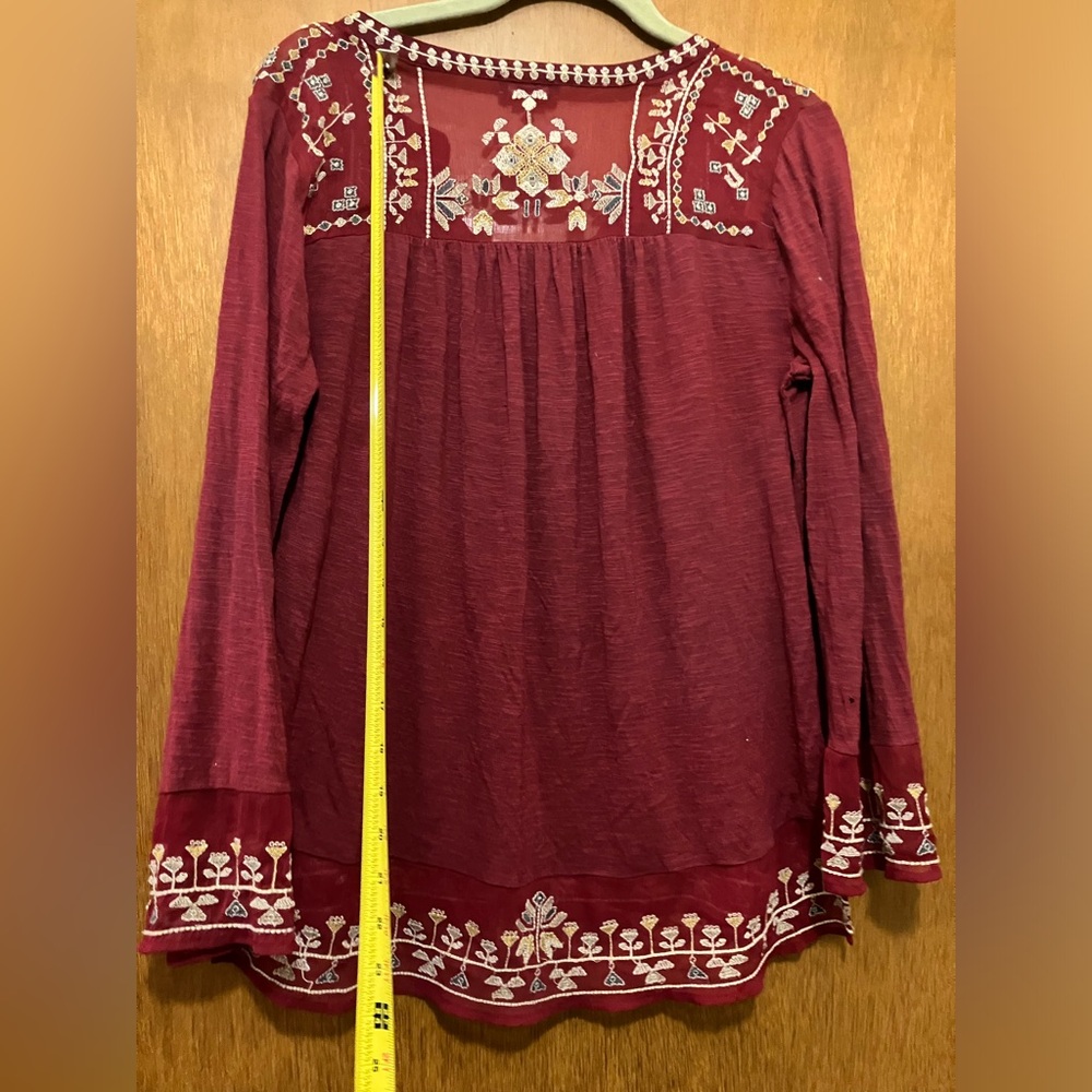 Lucky Brand Lightweight Embroidered Tunic Top - Picture 6 of 9